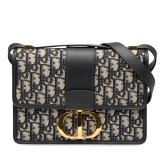 Dior Pre-owned Womens Oblique Canvas 30 Montaigne Flap - Tan Textile - One Size