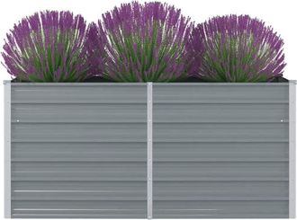 vidaXL Vidaxl - Jardinera Elevada 160x80x77 Cm Acero Galvanizado Gris