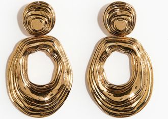 H&M Geriffelte Ohrh&auml;nger - Braun