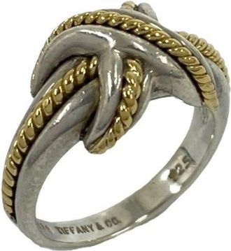 Tiffany & Co. Gold Silver Yellow Gold (18K) Silver 925 Band Ring (Pre-Owned)