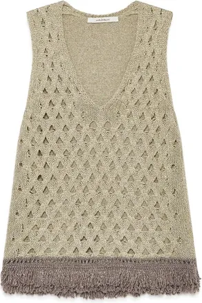 Maliparmi Maliparmi, Tops, Dames, Geel, M, Metallic Top
