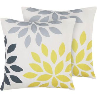 Beliani Beliani - Set of 2 Garden Cushions Throw Pillows 45 x 45 cm Polyester Multicolour Rigosa