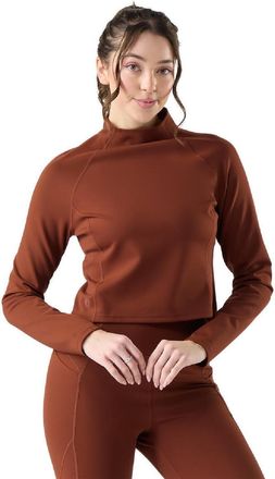Smartwool Womens Active Merino Movement Mock Neck Brown XL