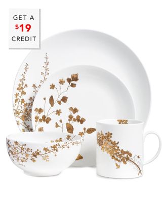 Wedgwood Vera Wang For Wedgwood Jardin 4Pc Setting With $19 Credit