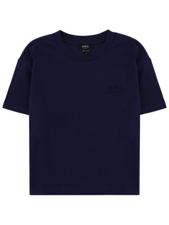 A.P.C. Blue Logo Crew Neck T-Shirt