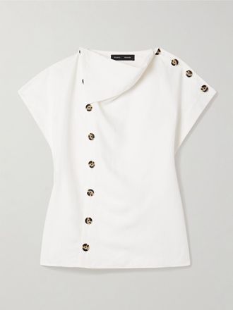 Proenza Schouler Top In Popeline Con Bottoni Decorativi Zion - Bianco sporco