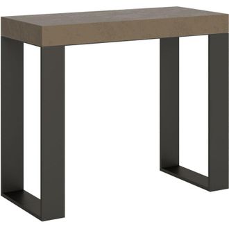 Itamoby Consolle allungabile - tecno - Dimensioni: 90x40/300 - Bordo: In tinta - Telaio: Antracite - Colore: Tortora