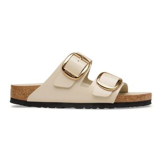 Birkenstock Sliders, female, Beige, Size: 11 US Arizona Big Buckle Narrow Fit