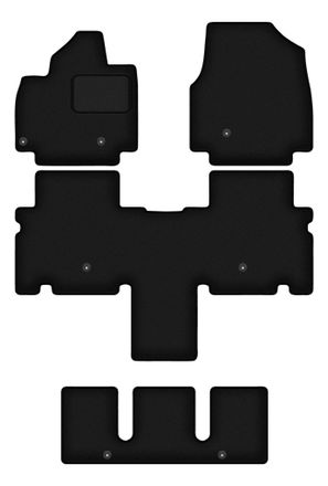 OEM Alfombrillas De Terciopelo Negro Para Coche: Kia Ev9 Crossover De 7 Plazas (2023-)