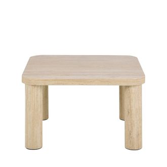 DRAWER Mesa de centro cuadrada con efecto travertino 60x60 cm - Beige