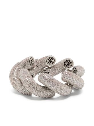 Eddie Borgo Rope pavé bracelet - women - Crystal - One Size - Silver