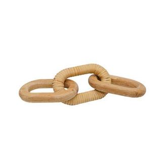 Foreside Home And Garden Adele Rattan Wrapped Decorative Chain Natural Wood Tabletop Accent Piece in Brown at Nordstrom