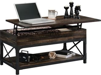 Sauder Steel River Coffee Table, Carbon Oak finish