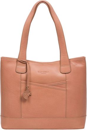 Conkca London Womens Little Patience Subtle Pink Leather Tote Bag - Light Pink - One Size