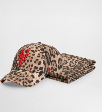 Dolce & Gabbana X 47 New York Mets Leo-print Balaclava - Man Hats And Gloves Animal Print Onesize