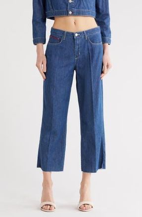 L'agence Wanda High Waist Raw Hem Crop Wide Leg Jeans in Spokane at Nordstrom Rack, Size 28