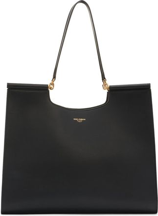 Dolce & Gabbana Sicily Leather Shopper in Nero at Nordstrom