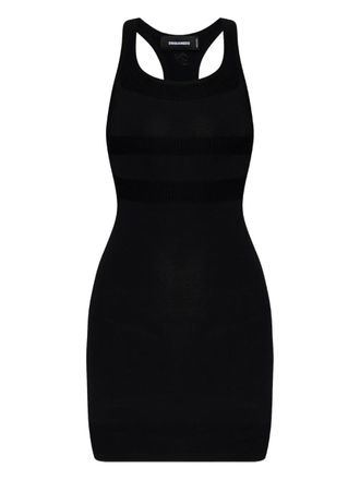 Dsquared2 logo racerback mini dress - women - Viscose/Polyester - L - Black