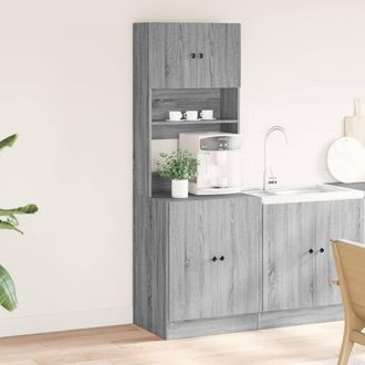 Berkfield Home Kitchen Cabinet Grey Sonoma 60x50x180 cm Engineered Wood | Size: 60 x 50 x 180 cm