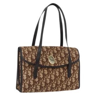 Dior Pre-owned Handbags, female, Beige, Size: ONE SIZE Pre-owned Trotter Canvas Hand Bag