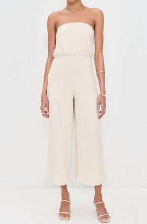 Susana Monaco Blouson Tube Jumpsuit In Blanched Alm