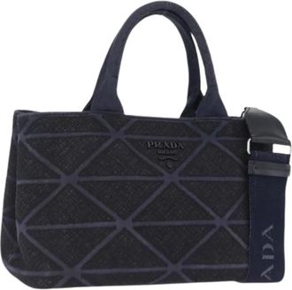 Prada Pre-owned Canvas Tote Bag - Dames - Vintage Shopper - Zwart - ONE Size - Vintage