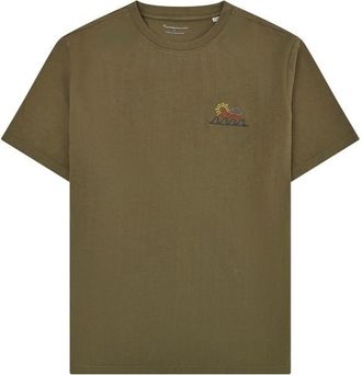 Knowledge Cotton Apparel Regenerative Organic Cotton Chest Print T-Shirt T-Shirt f&uuml;r Herren | oliv