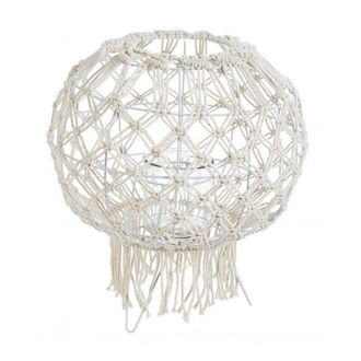 BIZZOTTO Bizzotto - Farolillo Estilo Vintage Realizado En Macram&eacute; Blanco 38h Cm
