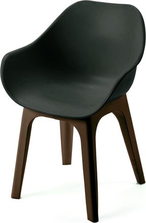 Dmora Dmora Fauteuil DExt&eacute;rieur Et DInt&eacute;rieur Avec Structure Renforc&eacute;e, Made In Italy, 55x51x81 Cm, Couleur Anthracite