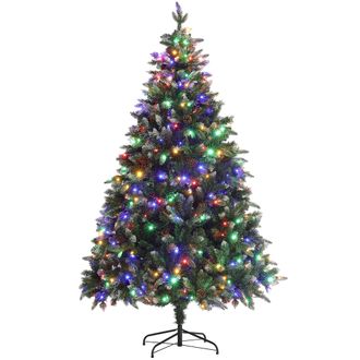 HOMCOM 6 Ft Artificial LED Christmas Tree With Metal Base - Hinged Branches | TJ Hughes