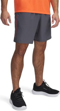 Under Armour Mens UA Tech Woven Wordmark Shorts Castlerock/Fire L