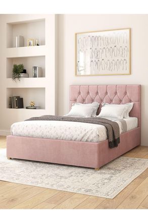Aspire Home Accents Olivier Electric Adjustable Bed Upholstered in Plush Velvet Fabric with Pocket Sprung Mattress UK Made in Light Pink | Size: Single