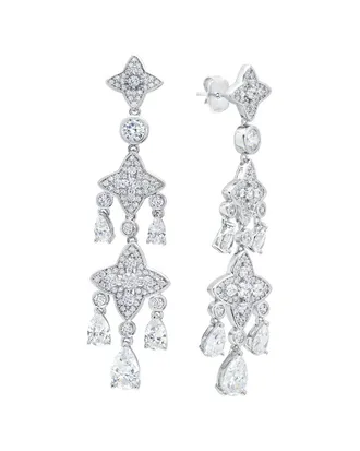 Crislu Silver 4.34Mm Pearl Cz Earrings