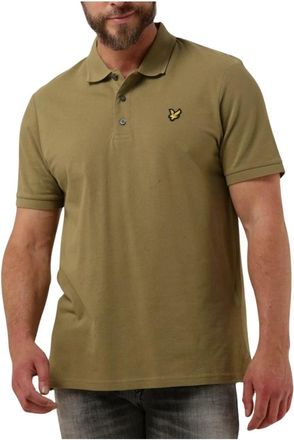 Lyle & Scott Piqu&eacute; Polo Shirt met Contraststreep - Heren - Polos - Groen - XS - Katoen - Tops