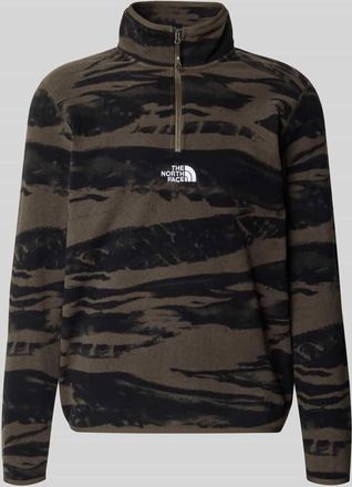 The North Face Fleecepullover mit Troyer-Kragen in Oliv, Gr&ouml;&szlig;e XXL