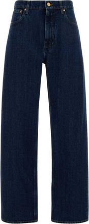 Jil Sander Denim Trouser 03 Treated - Dames - Loose Fit Jeans - Blauw - XL - Denim - Jeans