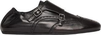 Scarosso Johnny Double Monk Strap - Heren - Loafers - Zwart - 46 EU - Leer - Schoenen