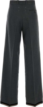 Maison Margiela Womens Wool-Polyester Trousers Gray