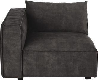 Maisons du monde Reposabrazos izquierdo para sof&aacute; modulable de terciopelo con efecto m&aacute;rmol gris oscuro