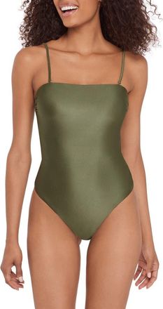 Steve Madden Open Back One-Piece Swimsuit in Olive at Nordstrom, Size X-Small