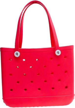 Generic EVA Tote Bag Lightweight Durable Water Resistant with Ventilated Drainage Holes for Beach Use and Supermarket Shopping (Red, 18.11 &times; 8.66 &times; 12.60 in)