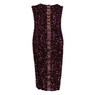 Elisabetta Franchi Midi Dresses, female, Purple, Size: XL Purple Sequin Strapless Party Dress