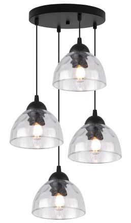OEM L&aacute;mpara Colgante Venecia 4 Pantallas Planas Transparentes E27