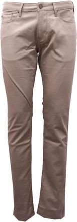 Armani Slim Fit Katoenen Broek 5 Zak - Heren - Slim Fit Broeken - Beige - W40 - Katoen - Broeken