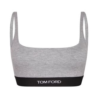 Tom Ford Sleeveless Tops, female, Gray, Size: XS Bralette Top