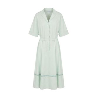 Malo Shirt Dress - Dames - Jurken - Groen - Maat: XS Katoen