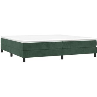 vidaXL Cama Box Spring Con Colch&oacute;n Terciopelo Verde Oscuro 200x200 Cm Vidaxl