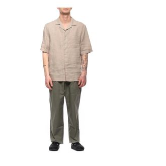 Paolo Pecora Short Sleeve Shirts, male, Beige, Size: L G081-3621 Jacket-Shirt