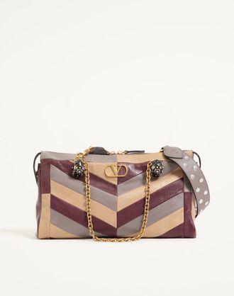 Valentino Garavani Valentino Garavani Panthea Medium Shoulder Bag in Nappa with a Chevron Pattern Wo