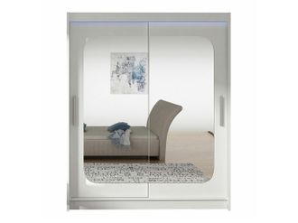Mirjan24 Mobilier1 - Armario Closico 135, Blanco, 200x150x58cm, Puertas De Armario: Correderas, N&uacute;mero De Estantes: 0, Led